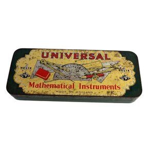 Helix Universal Mathematical Instruments Tin Box England Vintage